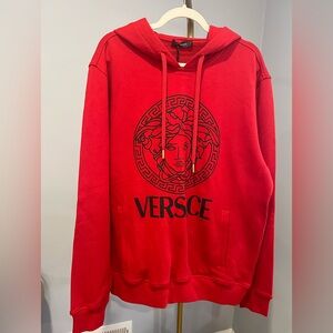 NWT Versace Medusa Print Red Cotton hoodie